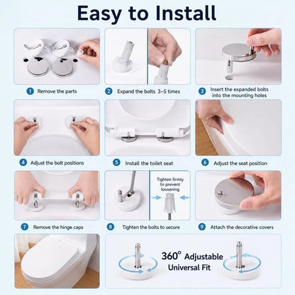 Universal Toilet Seat Expansion Screw Bolts, Thickened Stainless Steel🔩