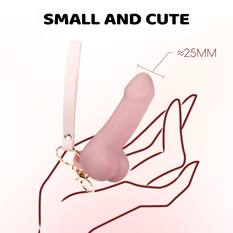 Mini Simulation Penis Vibrator Keychain Pendant Masturbator for Women