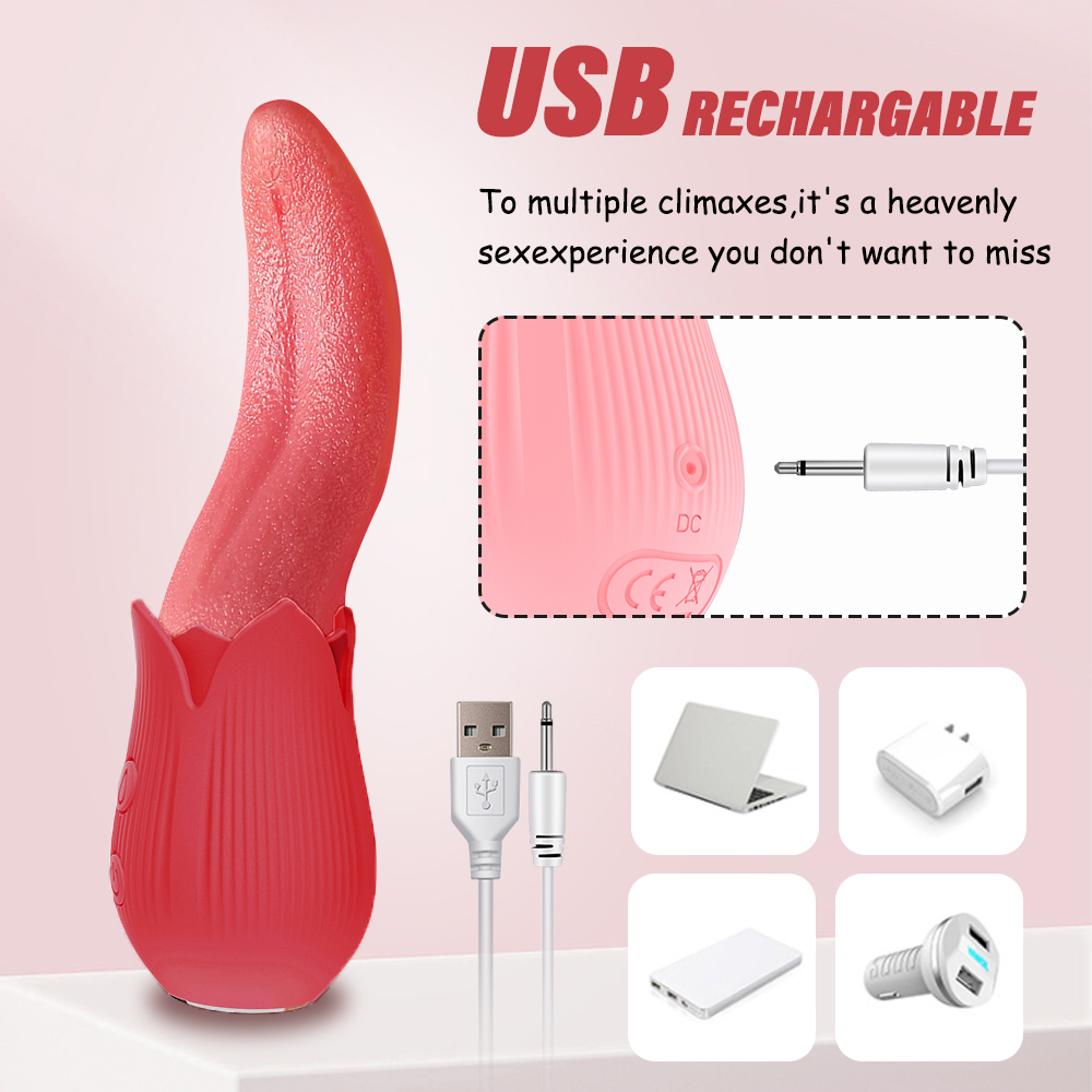 Lurevibe - Upgraded Rose - 20 Frequency Tongue Licking Vibrator