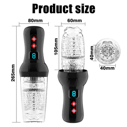 Lurevibe - Gawk Gawk 6000 4.0 Version Torch 9 *9 Thrusting Rotating Penis Stroker Male Rose Toy