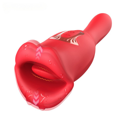 Lurevibe - Rose Muncher Vibrator With Stick 10 Vibration Modes And 10 French Kissing Modes