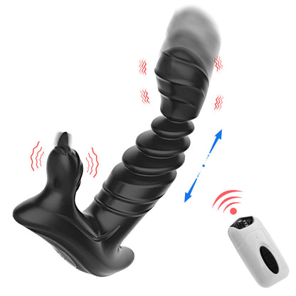 Lurevibe - Telescopic Prostate Massager For Men And Women Double Shock Masturbation G-spot Vestibule Anal Plug Sex Toy Wholesale