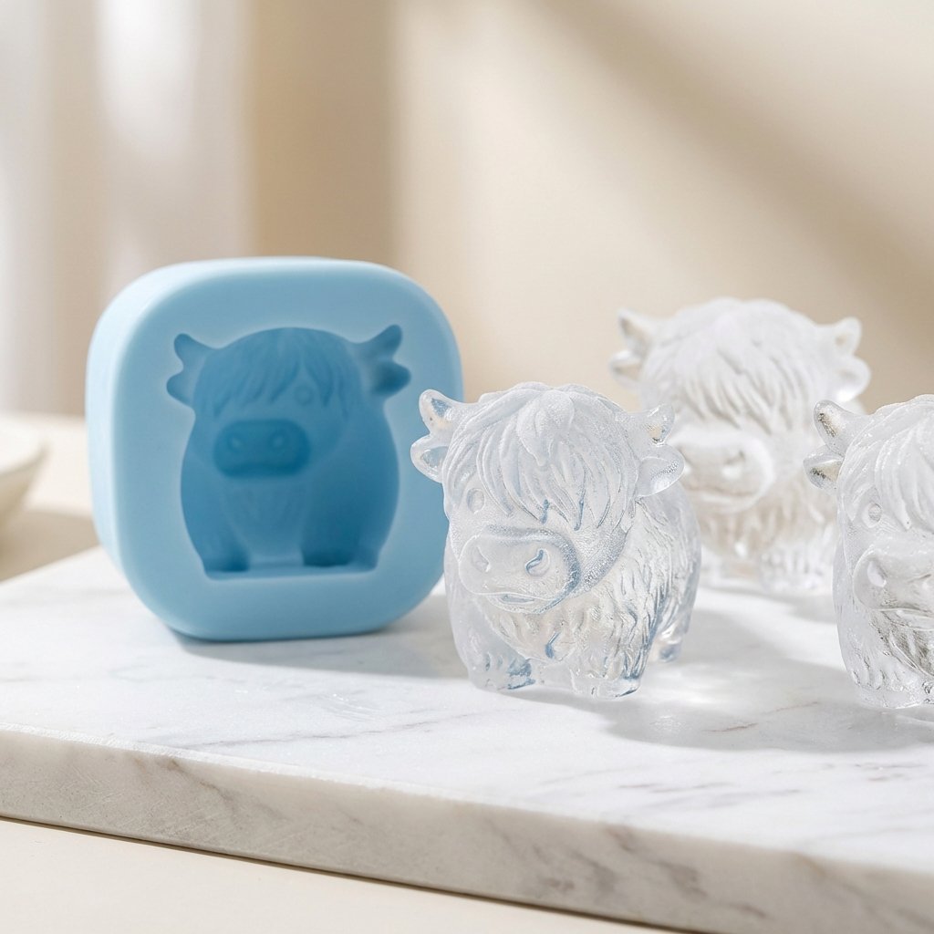 🐇🐰 Mini Highland Cow/Rabbit Ice Cube Mold – Cute 3D Ice for Drinks, Parties & Gifts