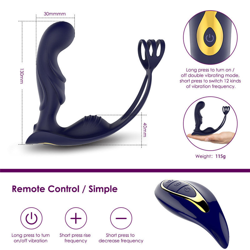 Lurevibe - Wireless Remote Control Male Prostate Vibrating Massager Cock Ring