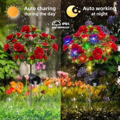 4-Pack Outdoor waterproof azalea solar lights