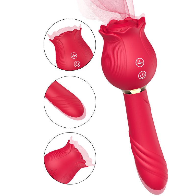 Lurevibe - Rose Shaker Sucking Jump Egg Adult Toy G-spot Masturbation Device for Women