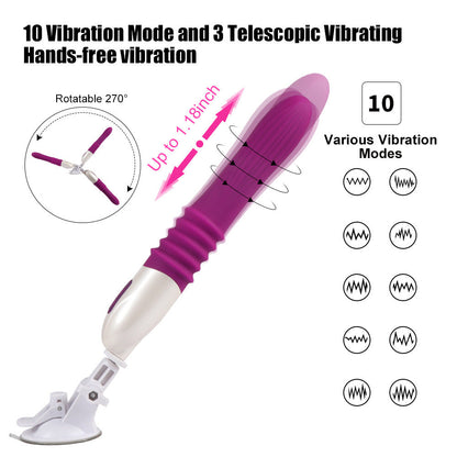 Lurevibe -Telescopic Thrusting 10 Frequency Sex Machine for Female