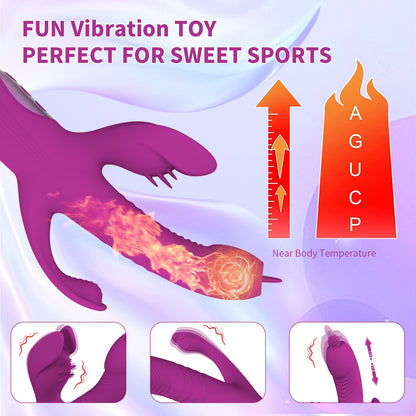 Lurevibe -Trident 4-in-1 Heating Telescopic Swinging Tongue-licking Vibrator