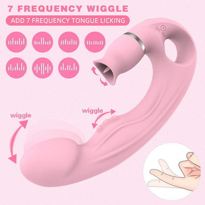 Lurevibe - Tongue Licking G Spot Stimulating Dildo Vibrator