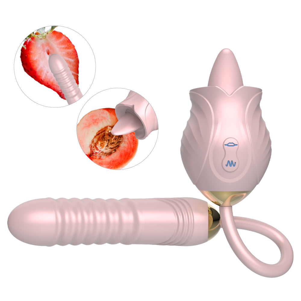 Lurevibe - New Rose Toy Warming G-spot Tongue Licking Vibrator