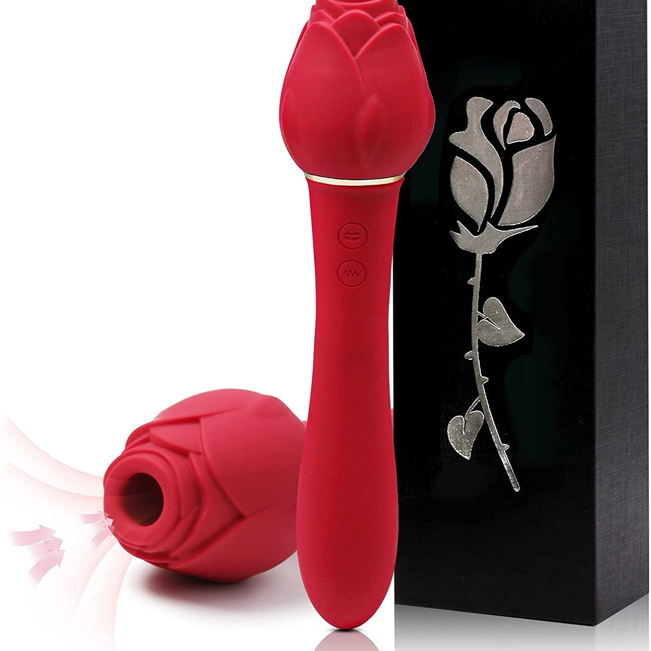 Lurevibe - Rose Sucking G Spot Vibrator Clit Sucker Nipple Dildo Rabbit