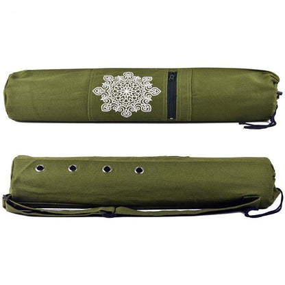 Canvas Yoga Mat Carrier Tote Bag with Ventilation Eyelets