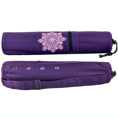 Canvas Yoga Mat Carrier Tote Bag with Ventilation Eyelets