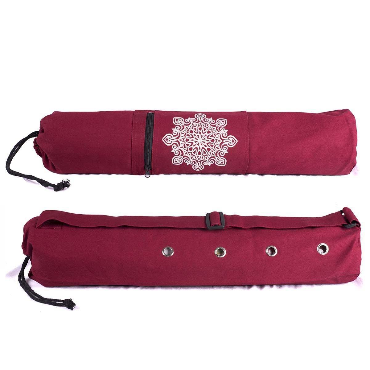 Canvas Yoga Mat Carrier Tote Bag with Ventilation Eyelets