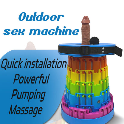 TOYHEERG Rainbow Chair Sex Dildo Machine Outdoor Stimulation