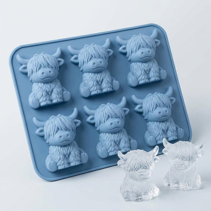 🐇🐰 Mini Highland Cow/Rabbit Ice Cube Mold – Cute 3D Ice for Drinks, Parties & Gifts