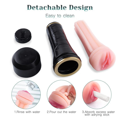 Lurevibe - Male Masturbators Cup  Realistic Textured Pocket Vagina Pussy Masturbation Stroker