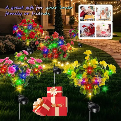 4-Pack Outdoor waterproof azalea solar lights