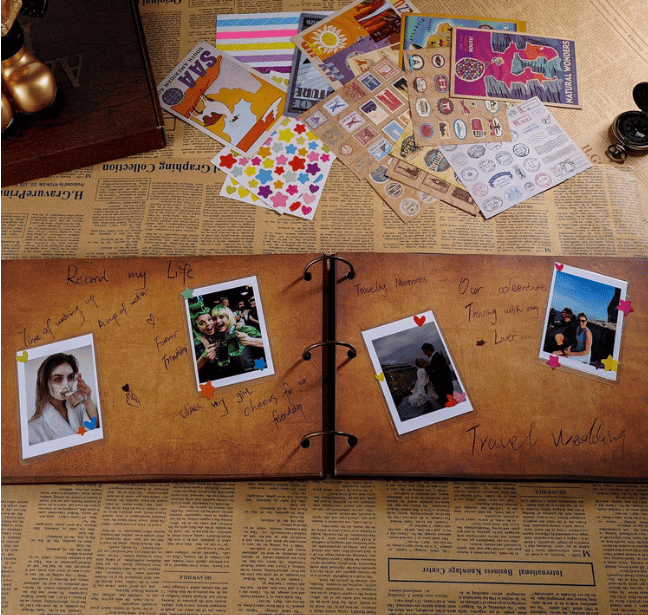 ❤️📚 Our Adventure Book Scrapbook 📸💕 - Retro Style Letter Cover, Perfect for Travel & Memories 💭