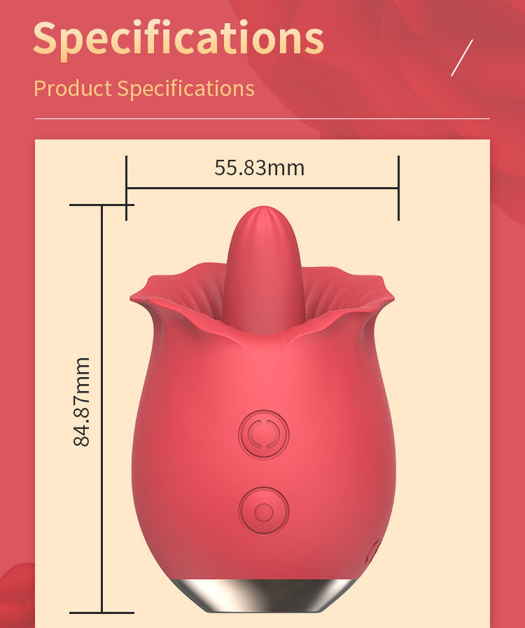 Lurevibe - Powerful Rose Toy Vibrator With Tongue Licking Oral Nipple Clit Clitoris Stimulator