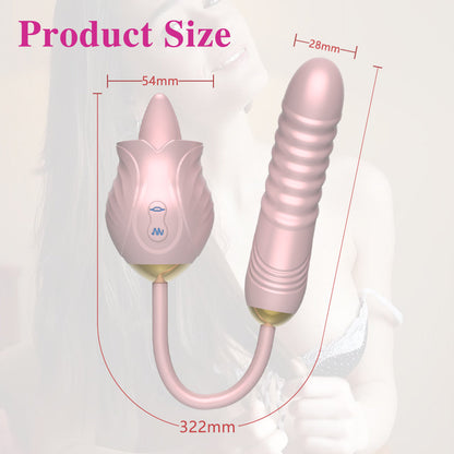 Lurevibe - New Rose Toy Warming G-spot Tongue Licking Vibrator