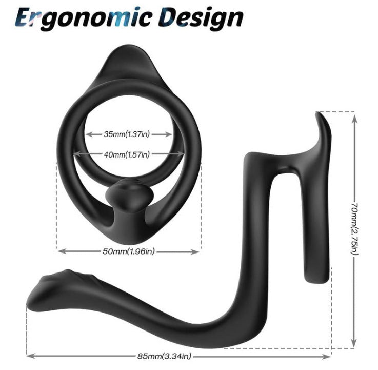 Dual Enhancement Penis Ring With Prostate Massager