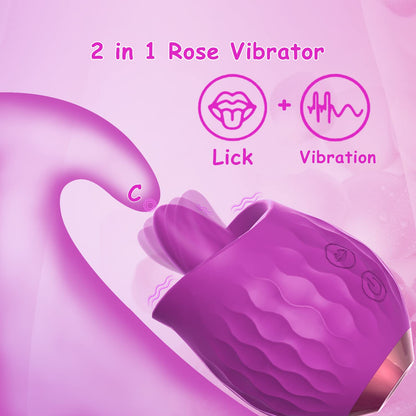 Lurevibe -Rose Toy Vibrator For Wome Clitoral Tongue Licking Vibrator