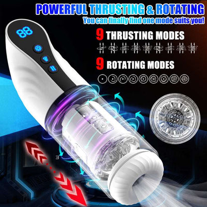 Lurevibe - 3-in-1 Thrusting Rotating Sucking Deep-throat Male Masturbator