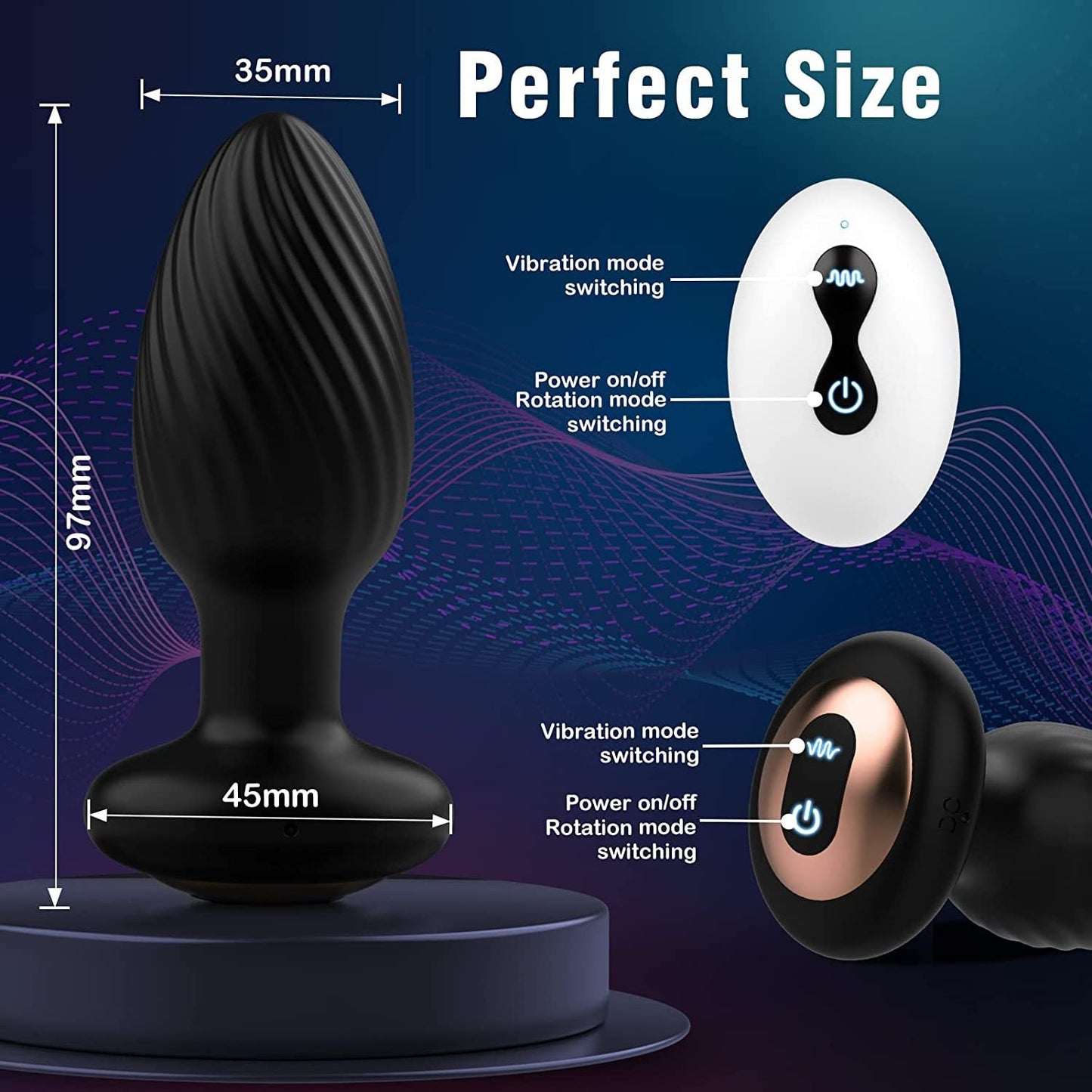 Noah - Wireless Remote Control Rotating & Vibrating Male Prostate Massager