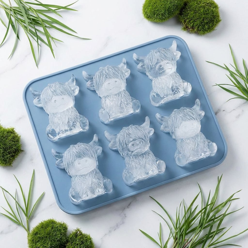 🐇🐰 Mini Highland Cow/Rabbit Ice Cube Mold – Cute 3D Ice for Drinks, Parties & Gifts