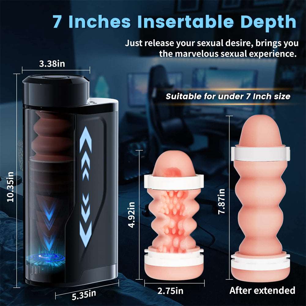 Lurevibe - Big Cup Automatic Telescopic Penis Stimulation Pocket Pussy Stroker Masturbation Cup