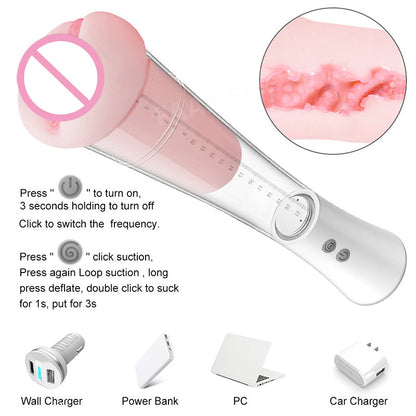 Lurevibe - Male Masturbation Cup Penis Extender Vacuum Pump