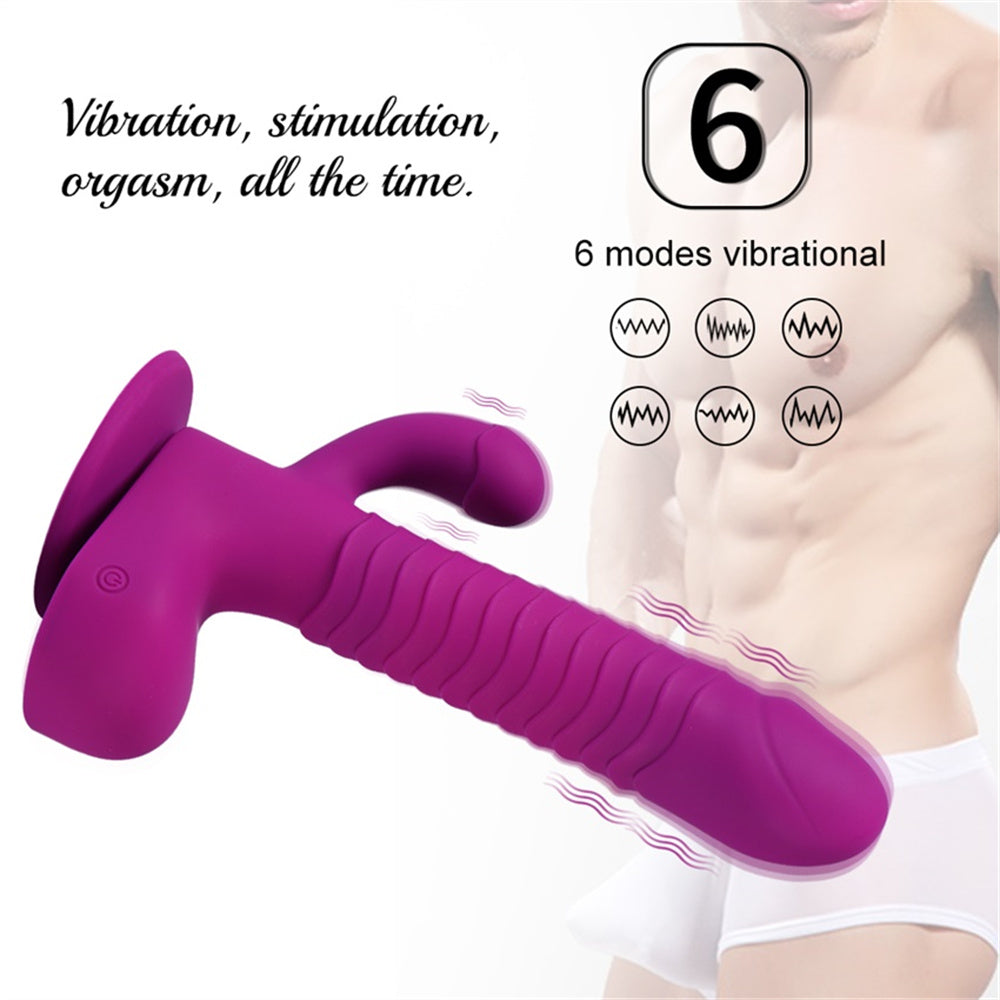 Lurevibe - 360 Degree Rotating Telescopic Dildo Vibrator With Suction Cup Wireless Remote Control