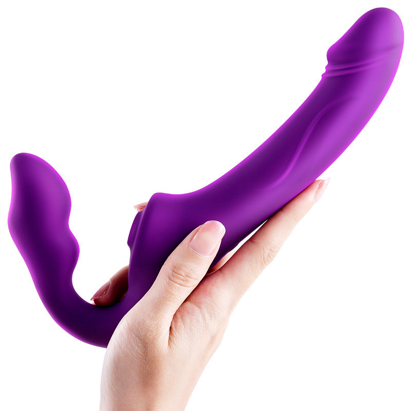 Lurevibe - Wireless Remote Control Vibrating Double Head Sucking And Inserting Simulated Penis Female Massage Stick