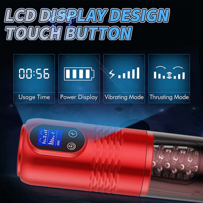 Lurevibe - Strong stimulation Innovative Motors Telescoping LCD Display Masturbator