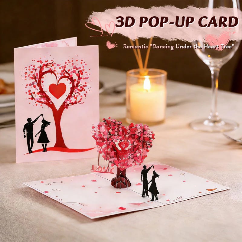 🔥3D Pop-Up Anniversary Card - Romantic Love Tree & Hearts Design💌