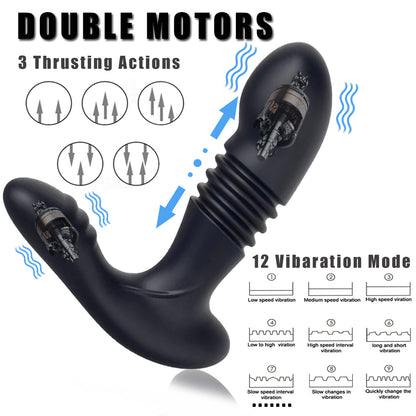 Lurevibe - Men's Retractable Prostate Anal Plug G-point Stick Vibrator