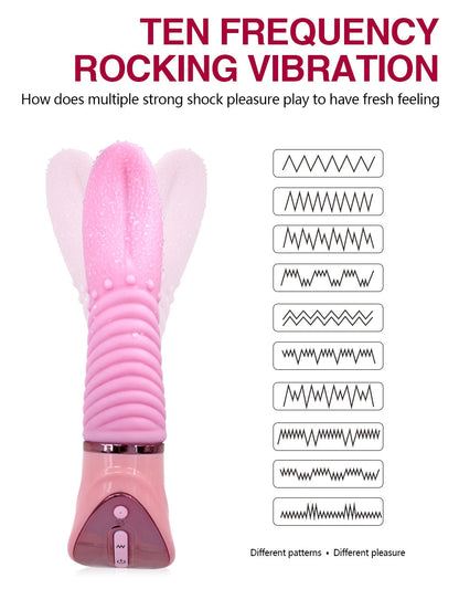 Lurevibe - Women Vagina Clitoris Stimulator Multifunction G-spot Massager 10 Speed Tongue Vibrator Female Masturbation