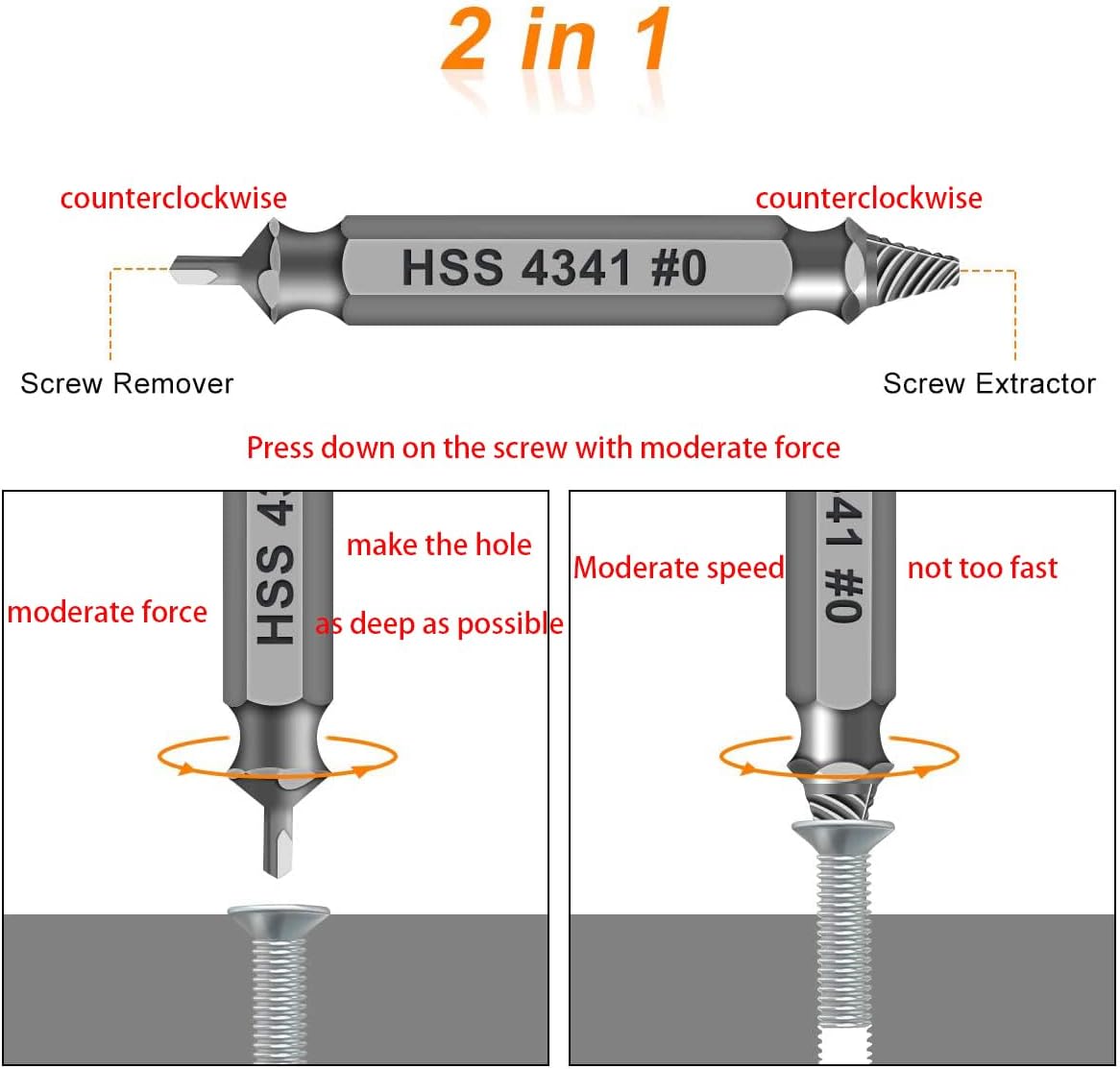 🛠️ Stripped Broken Screw Remover, 🔩6 Counts Set Easy Out Bolt Extractor