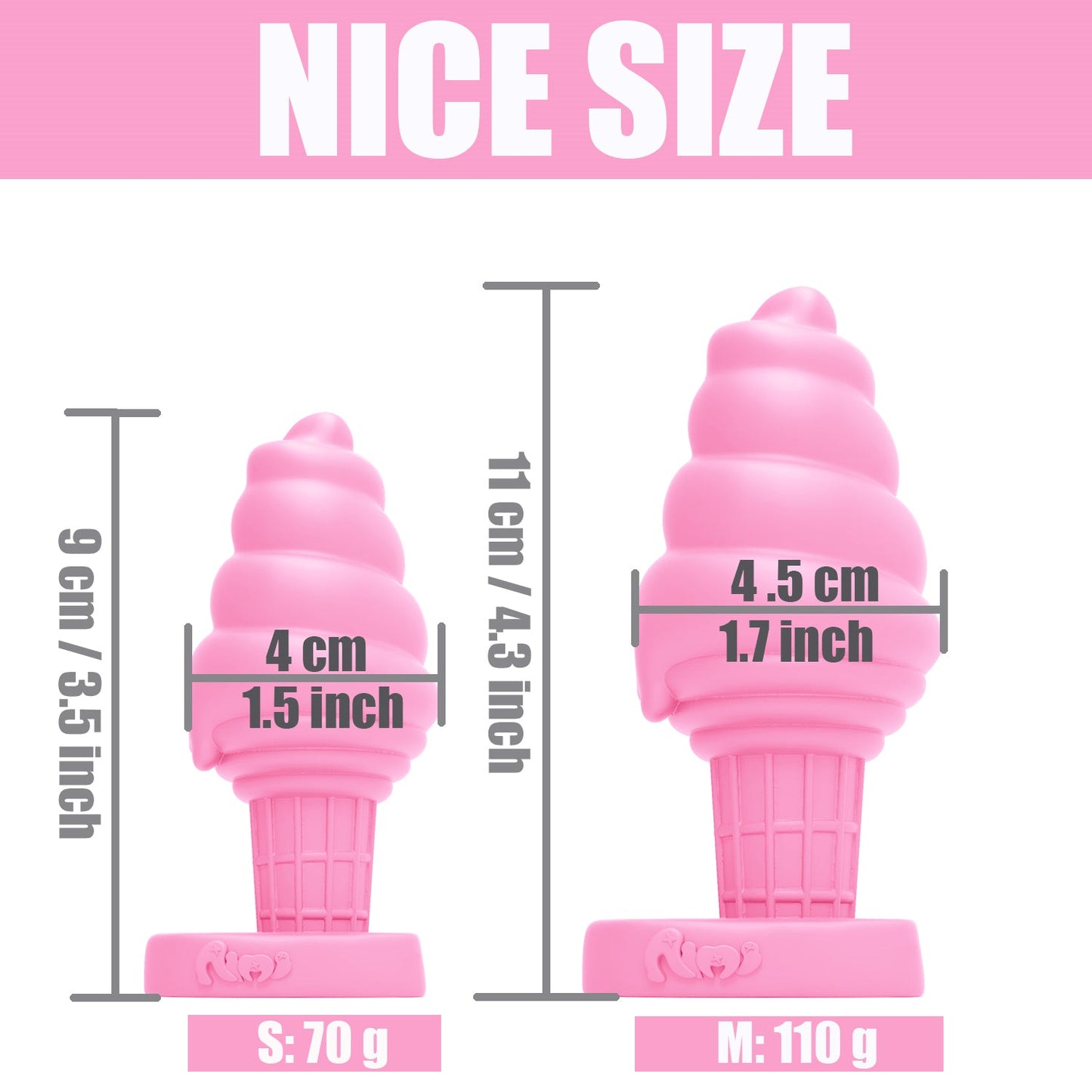 Aimitex Ice Cream Colorful Silicone Butt Plug Anal Expansion plug