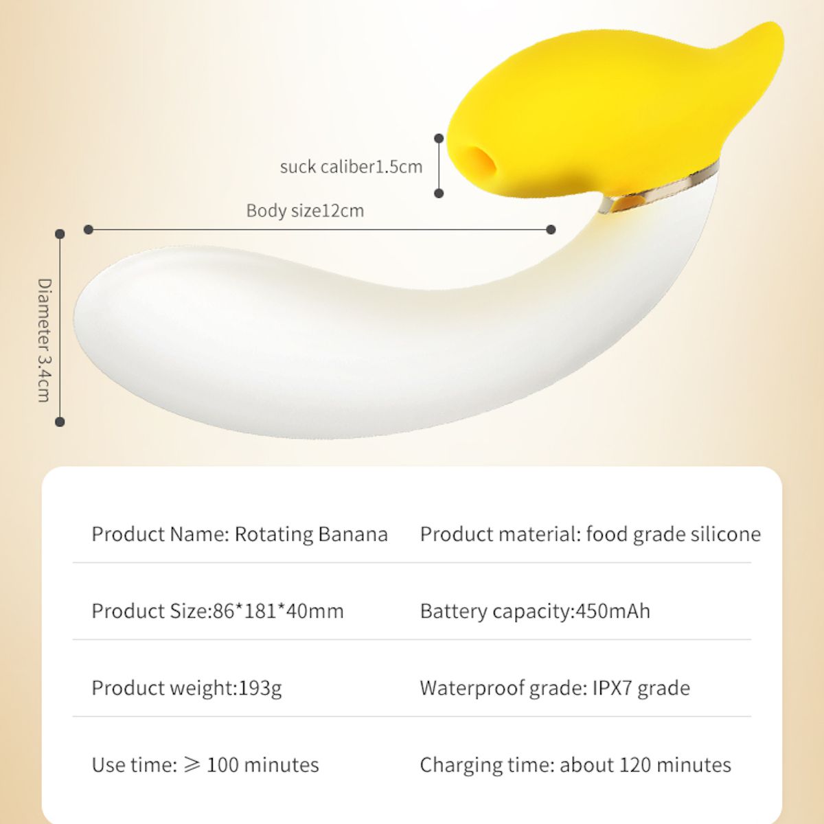 Lurevibe - Rotating Banana Vibrator Sucking Double Vibration Masturbation Sex Toy