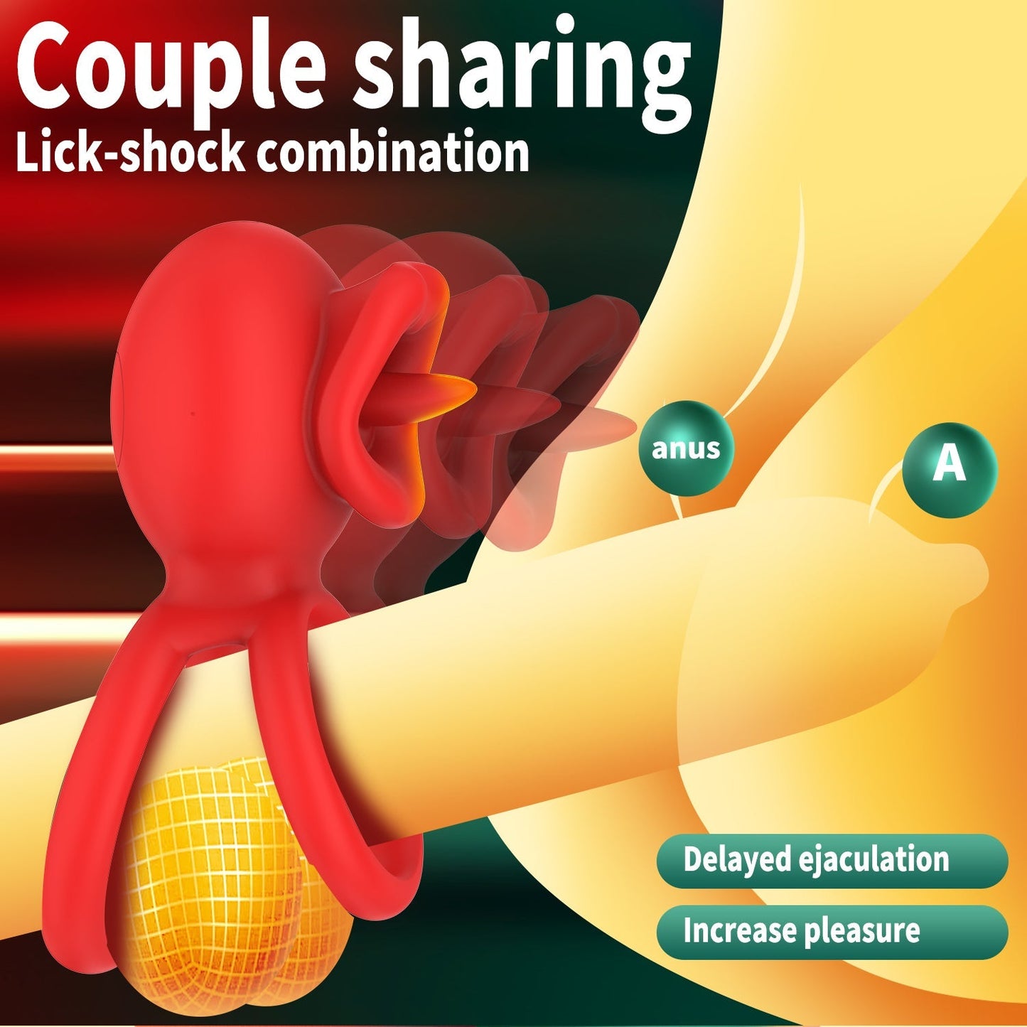 Cock Rings Clitoral Stimulator with Licking Mouth Pleasur with APP control