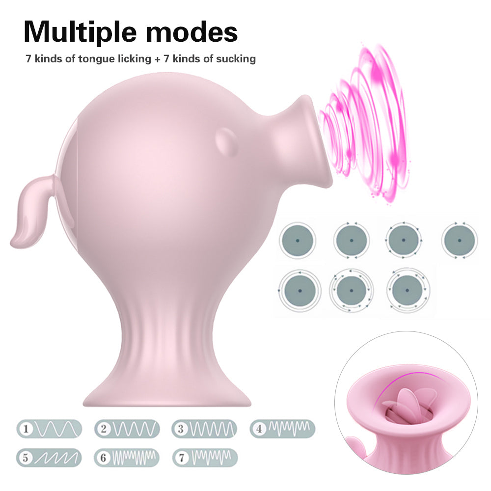 Lurevibe - 7 Speed Tongue Licking Stimulator Clitoris Sucking Vibrator Vagina Nipple Sucker