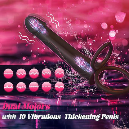 Strap On Dildo With Vibrating Cock Ring For Couple