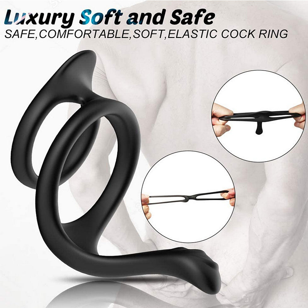 Dual Enhancement Penis Ring With Prostate Massager