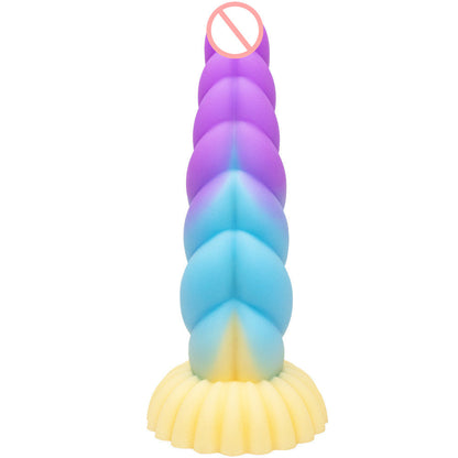 Colorful Braid Dildo Vibrator Liquid Silicone Anal Plug