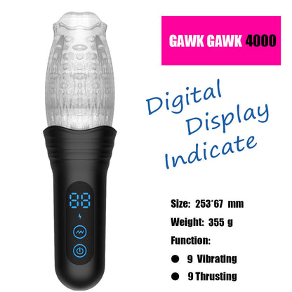 Lurevibe - Gawk Gawk 4000 Masturbator Masturbating Electric Sex Toy for Men with 9 Vibration and Telescopic Modes