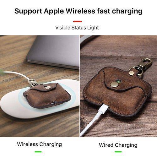 Genuine Leather AirPod Case With Keychain