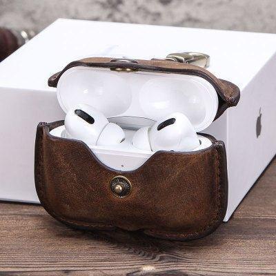 Genuine Leather AirPod Case With Keychain