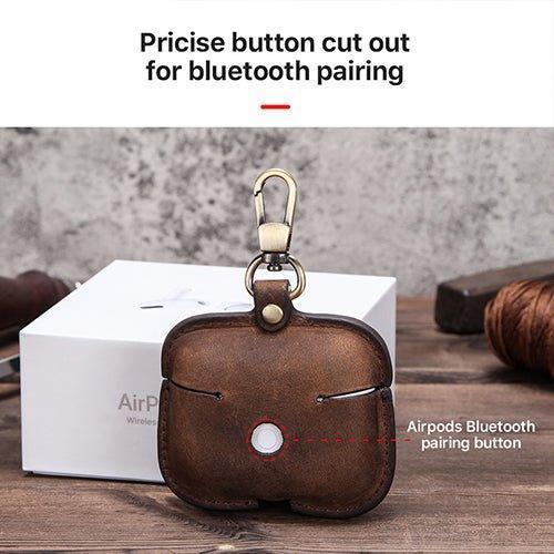 Genuine Leather AirPod Case With Keychain